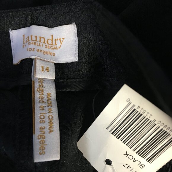 Laundry by Shelli Segal Black Trouser Print Dress Pants Size 14 - Picture 10 of 10